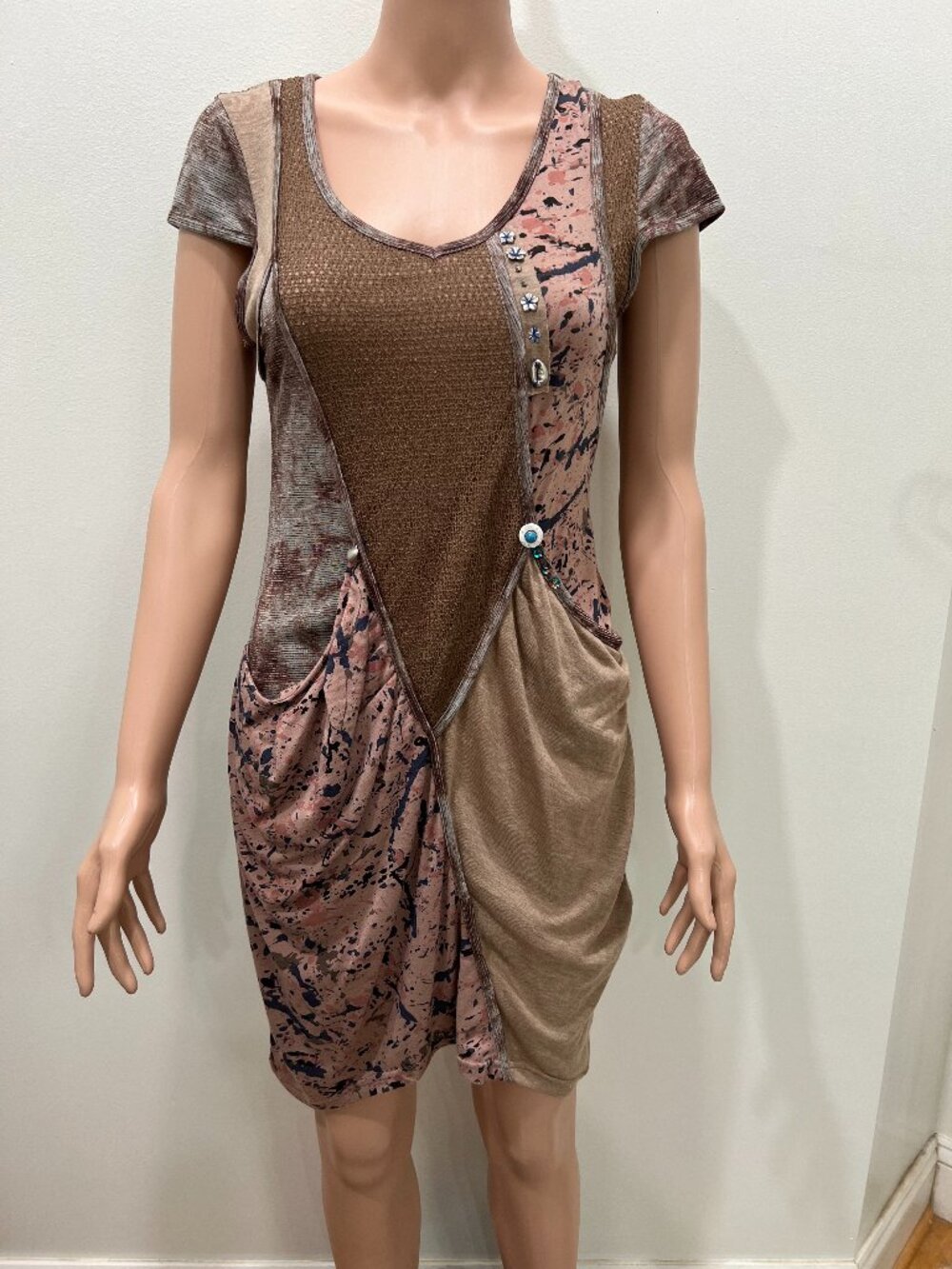 NWT Forla Paris patchwork dress size M